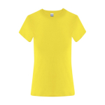 Camiseta para mujer hecha de algodón manga corta 150g/m² color amarillo primera vista