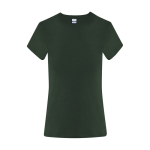Camiseta para mujer hecha de algodón manga corta 150g/m² color verde botella primera vista