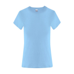 Camiseta para mujer hecha de algodón manga corta 150g/m² color azul claro primera vista