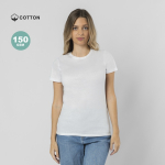 Camiseta de algodón para mujer manga corta con cuello redondo 150g/m²