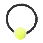 Juguete mordedor con pelota de tenis ideal para perros color amarillo primera vista