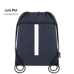 Mochila de cuerdas de RPET con bolsillo frontal y banda reflectante