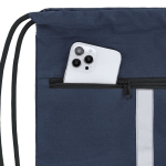 Mochila de cuerdas de RPET con bolsillo frontal y banda reflectante sexta vista
