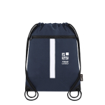 Mochila de cuerdas de RPET con bolsillo frontal y banda reflectante vista principal
