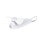 Ventilador portátil con linterna LED y mosquetón de transporte color blanco primera vista