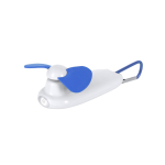 Ventilador portátil con linterna LED y mosquetón de transporte