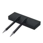 Set escritura con lápiz y bolígrafo de aluminio reciclado tinta azul color negro primera vista