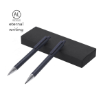 Set escritura con lápiz y bolígrafo de aluminio reciclado tinta azul
