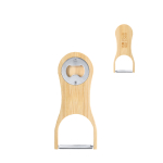 Pelador y abridor 2 en 1 de bambú y acero inoxidable para personalizar vista principal