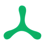 Frisbee original de 3 palas flexible y ligero en goma suave color verde primera vista