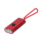 Linterna de aluminio reciclado con 3 LEDs y asa silicona color rojo primera vista