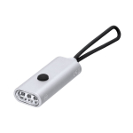 Linterna de aluminio reciclado con 3 LEDs y asa silicona color plateado primera vista