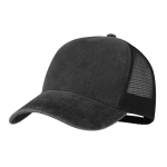 Gorra 5 paneles efecto lavado con malla transpirable ajustable color negro primera vista