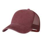 Gorra 5 paneles efecto lavado con malla transpirable ajustable color rojo primera vista