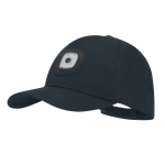 Gorra 5 paneles de poliéster con linterna de 4 LEDs extraíble 200mAh color azul marino primera vista