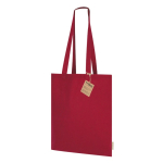 Bolsa de algodón reciclado de asas largas 140 g/m2 segunda vista