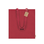 Bolsa de algodón reciclado de asas largas 140 g/m2 tercera vista