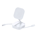 Cable cargador con soporte magnético 2 en 1 de plástico 60W color blanco primera vista