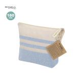 Neceser de algodón reciclado a rayas con cremallera 180g/m²