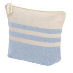 Neceser de algodón reciclado a rayas con cremallera 180g/m² segunda vista