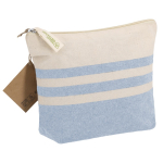 Neceser de algodón reciclado a rayas con cremallera 180g/m² tercera vista