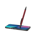 Bolígrafo puntero pulsador de aluminio reciclado tinta azul cuarta vista