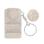 Llavero soporte de caña de trigo con moneda para carro color natural primera vista