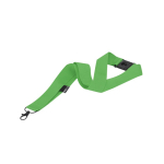 Lanyard clásico de poliéster reciclado con cierre seguridad color verde primera vista