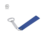 Llavero abridor de aluminio reciclado con cinta de poliéster a color