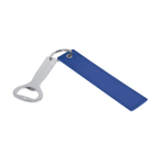 Llavero abridor de aluminio reciclado con cinta de poliéster a color segunda vista