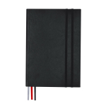 Libreta de tapa rígida con 3 marcapáginas y hojas a rayas A5 color negro primera vista