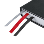 Libreta de tapa rígida con 3 marcapáginas y hojas a rayas A5 sexta vista