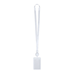 Lanyard extensible con portatarjetas desmontable y clip color blanco primera vista