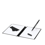 Pizarra blanca doble en estuche de cuero sintético con paño y rotulador vista principal