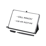 Libreta con pizarra y soporte de piel sintética con hojas a rayas A5 quinta vista