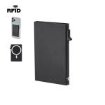 Tarjetero de aluminio con soporte magnético y bloqueo RFID