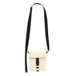 Bandolera de cuero sintético con bolsillo central y cierre hebilla tercera vista