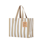 Bolsa de algodón reciclado con fuelle y asas largas 310g/m² color beige