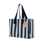 Bolsa de algodón reciclado con fuelle y asas largas 310g/m² color azul marino