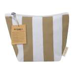 Neceser a rayas con cierre de cremallera algodón reciclado color beige primera vista