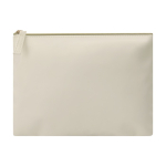 Neceser de piel sintética con compartimiento con cierre de cremallera color natural primera vista