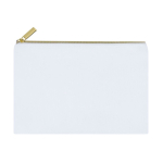 Neceser de poliéster con cierre cremallera dorada para sublimación color blanco primera vista