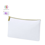 Neceser de poliéster con cierre cremallera dorada para sublimación