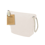Neceser de algodón reciclado con cordón y cremallera 240g/m² tercera vista