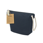 Neceser de algodón reciclado con cordón y cremallera 240g/m² cuarta vista