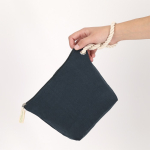 Neceser de algodón reciclado con cordón y cremallera 240g/m² quinta vista