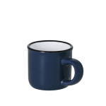 Taza de cerámica vintage bicolor con negro en el borde 85ml color azul marino primera vista