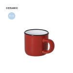 Taza de cerámica vintage bicolor con negro en el borde 85ml
