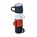 Taza de cerámica vintage bicolor con negro en el borde 85ml segunda vista