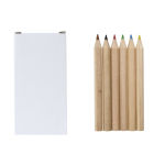 Lápices de madera en estuche de cartón para personalizar color blanco primera vista